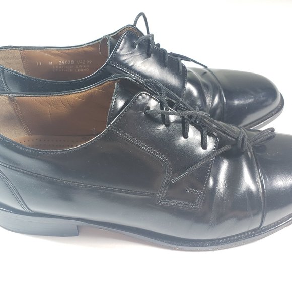Bostonian Men's Tahoe Black Cap Toe Dress Shoes 11 - Picture 3 of 8